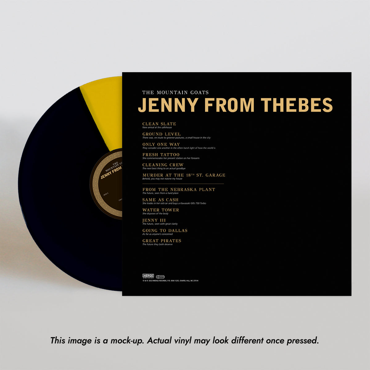 The Mountain Goats: Jenny From Thebes Vinyl LP (Black & Yellow)