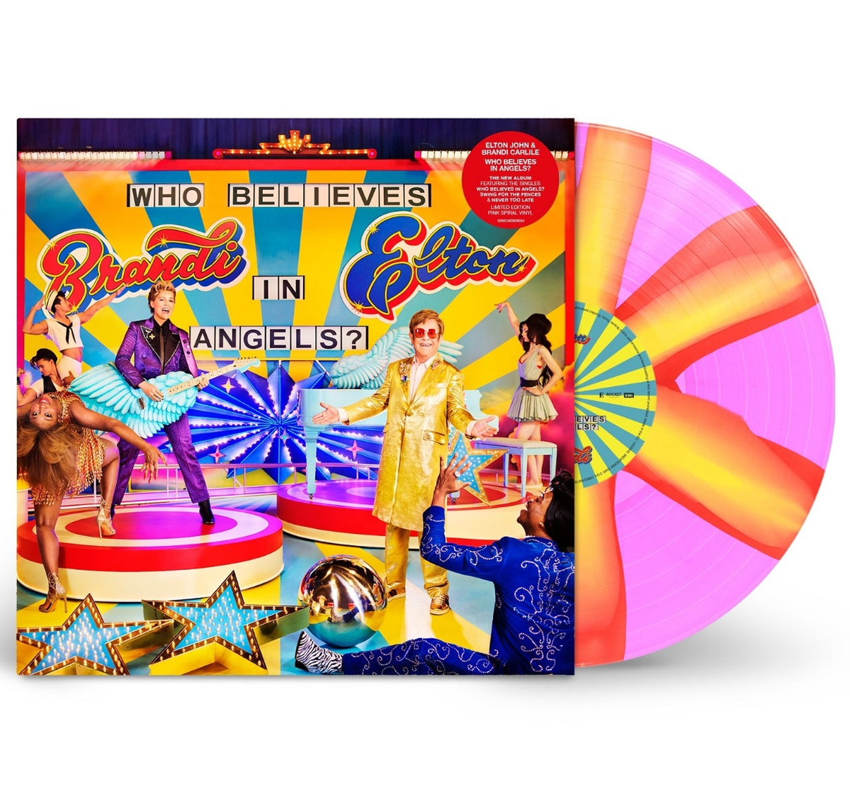 Brandi Carilile & Elton John: Who Believes In Angels Vinyl LP (Pink/Orange)