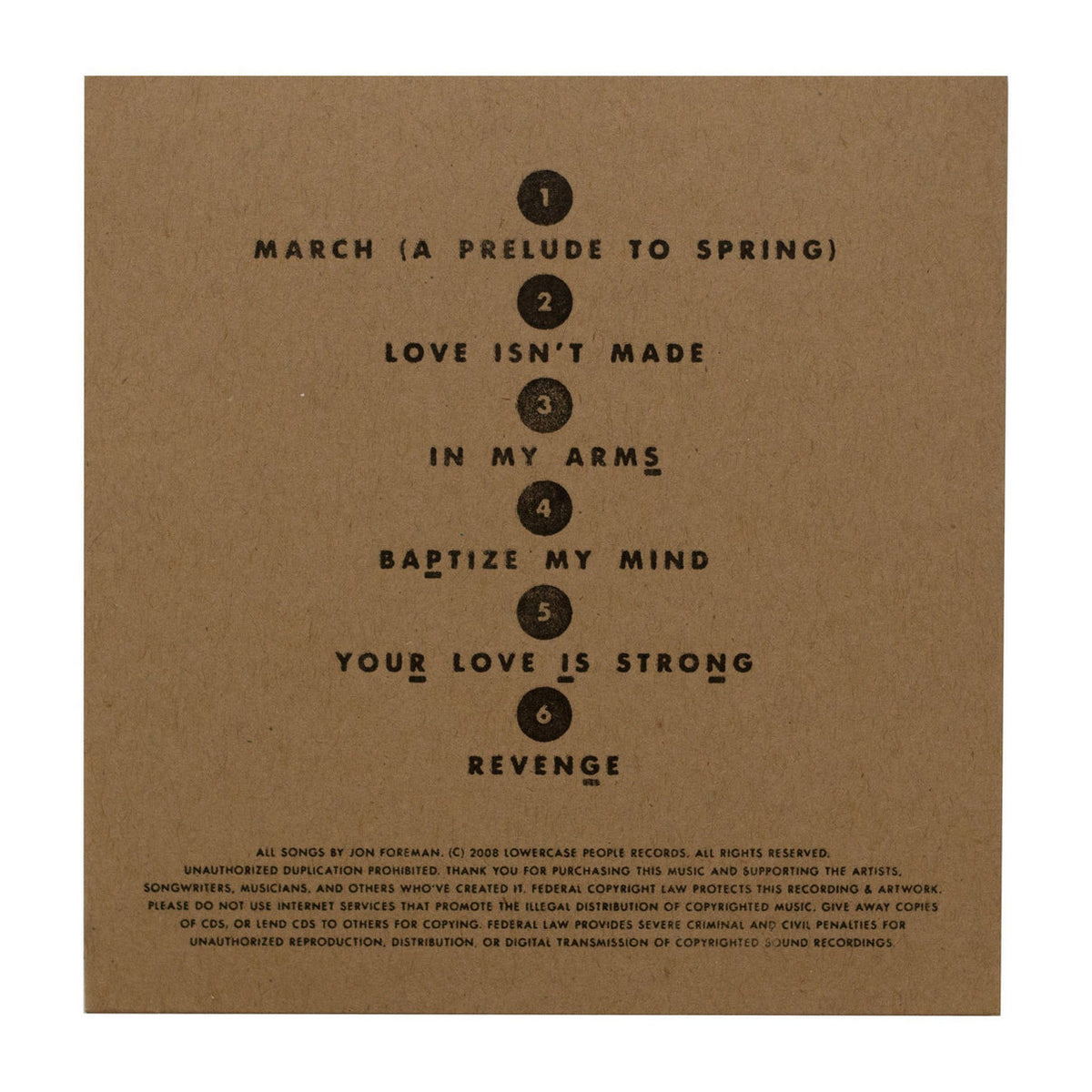 Jon Foreman: Spring EP CD