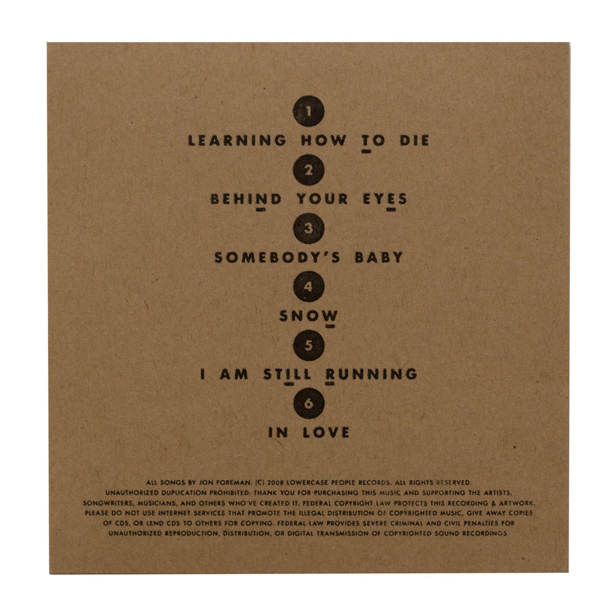 Jon Foreman: Winter EP CD