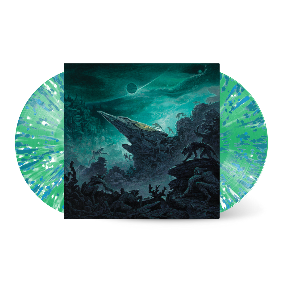 Becoming The Archetype: Children Of The Great Extinction Vinyl LP (Green w/ Blue & White Splatter)