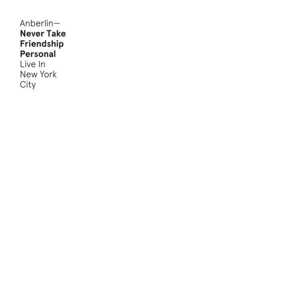 Anberlin: Friendship Personal - Live in New York City CD